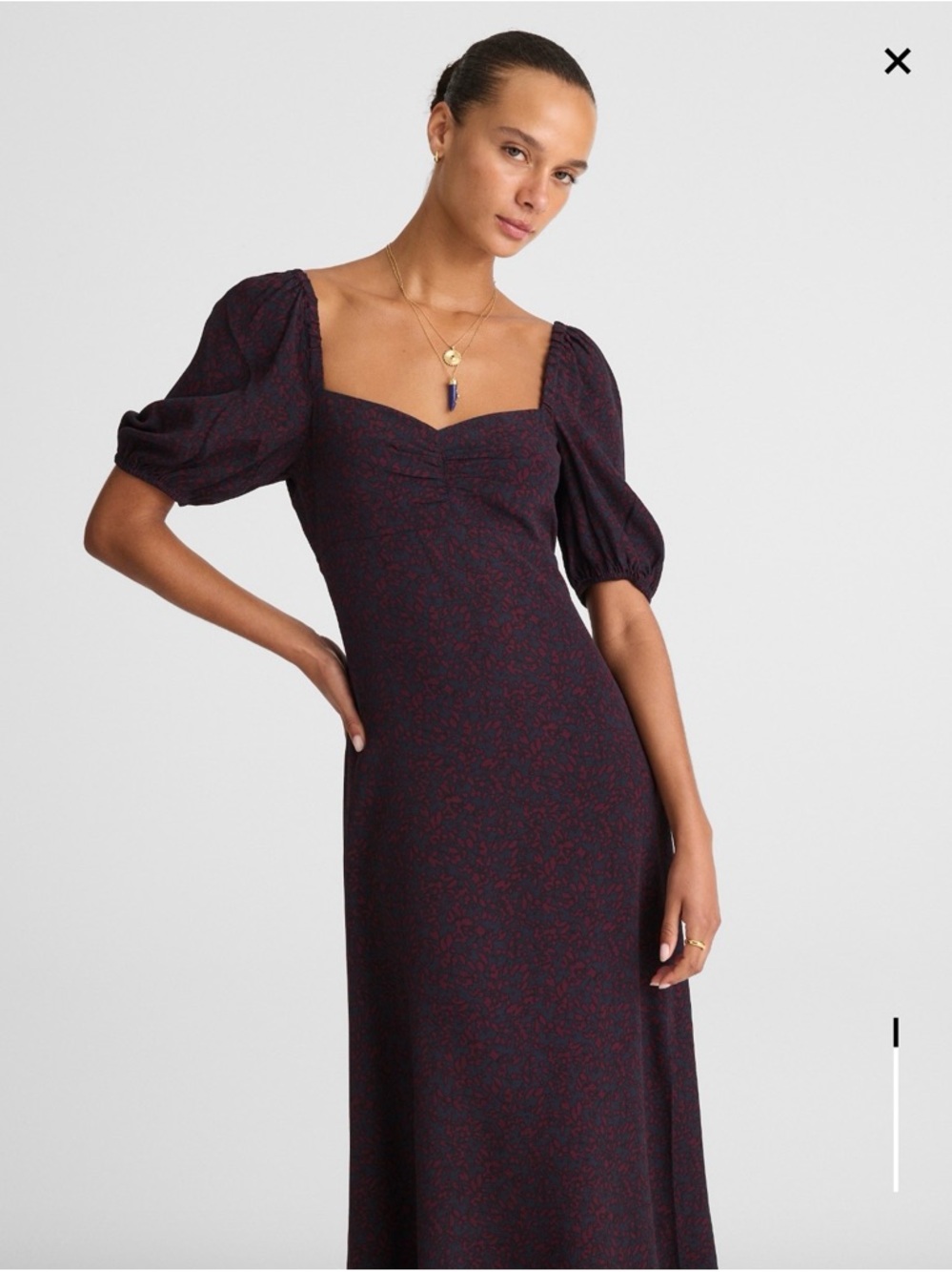 NWT Madewell Puff-Sleeve Sweetheart Midi Dress, 4 - Picture 3 of 6